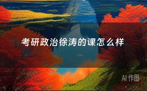 考研政治徐涛的课怎么样 